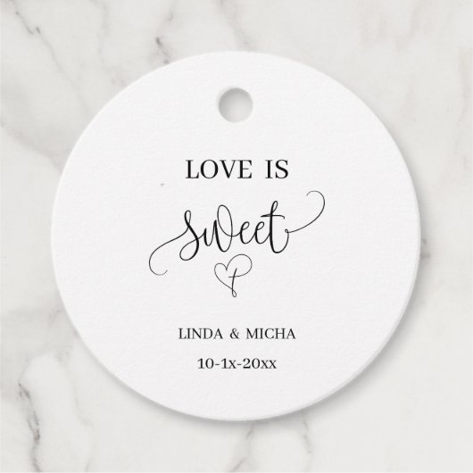 eenvoudige elegante cadeau Liefde is zoete bruilof Bedankjes Labels (Voorkant)