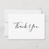Eenvoudige Elegante Calligrafie Aangepast Bericht Bedankkaart (Voorkant)