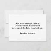 Eenvoudige Elegante Calligrafie Aangepast Bericht Bedankkaart (Achterkant)