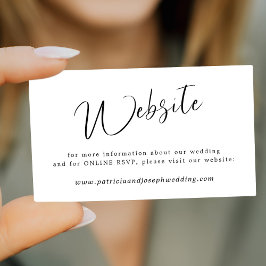 Eenvoudige elegante calligrafie bruiloft informatiekaartje