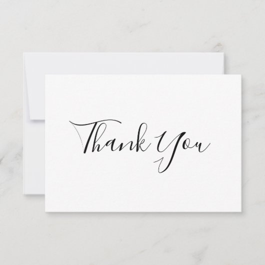 Eenvoudige Elegante Calligrafie Eigen Bericht Bedankkaart (Voorkant)