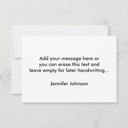 Eenvoudige Elegante Calligrafie Eigen Bericht Bedankkaart (Achterkant)