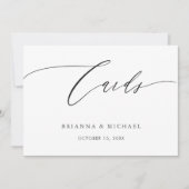 Eenvoudige Elegante Calligrafie Kaarten Bord (Voorkant)