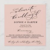 Eenvoudige Elegante Calligrafie Typografie Roze Ro Programmakaart (Voorkant)