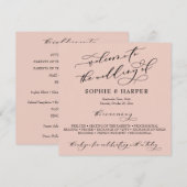 Eenvoudige Elegante Calligrafie Typografie Roze Ro Programmakaart (Voorkant / Achterkant)