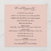 Eenvoudige Elegante Calligrafie Typografie Roze Ro Programmakaart (Achterkant)