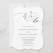 Eenvoudige Elegante Calligrafie Wij Doen Huwelijk Kaart (Voorkant)