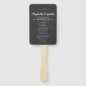 Eenvoudige elegante Chalkboard bruiloft programma  Handwaaier (Voorkant)