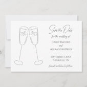 Eenvoudige elegante champagne Bewaar de datum uitn Save The Date (Voorkant)