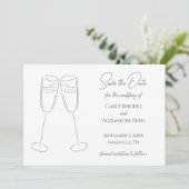Eenvoudige elegante champagne Bewaar de datum uitn Save The Date (Staand voorkant)