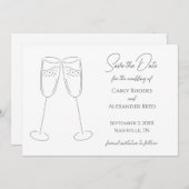 Eenvoudige elegante champagne Bewaar de datum uitn Save The Date (Voorkant / Achterkant)