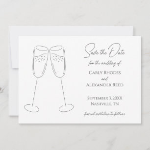 Eenvoudige elegante champagne Bewaar de datum uitn Save The Date