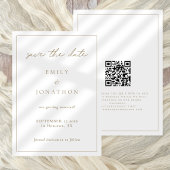 Eenvoudige Elegante Champagne Gold Script Line Bor Save The Date
