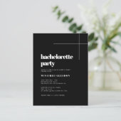 Eenvoudige elegante chic Bachelorette-uitnodiging Briefkaart (Staand voorkant)