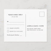Eenvoudige elegante chic RSVP Briefkaart (Achterkant)