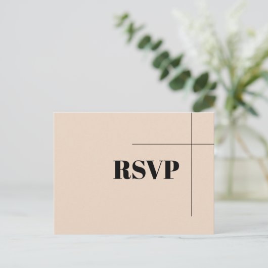 Eenvoudige elegante chic RSVP Briefkaart (Staand voorkant)