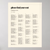 Eenvoudige elegante & chique alfabetische zitgrafi poster (Voorkant)