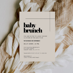 Eenvoudige elegante & chique Baby Brunch Kaart