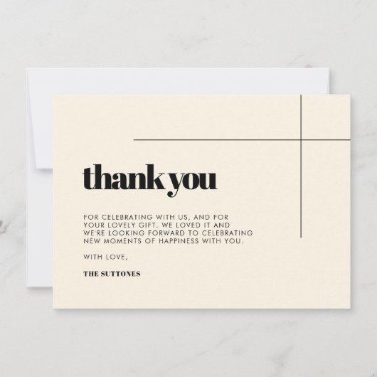 Eenvoudige elegante & chique bedankkaart (Voorkant)