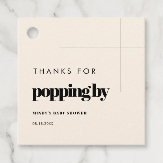 Eenvoudige elegante & chique Bedankt voor popping Bedankjes Labels (Voorkant)