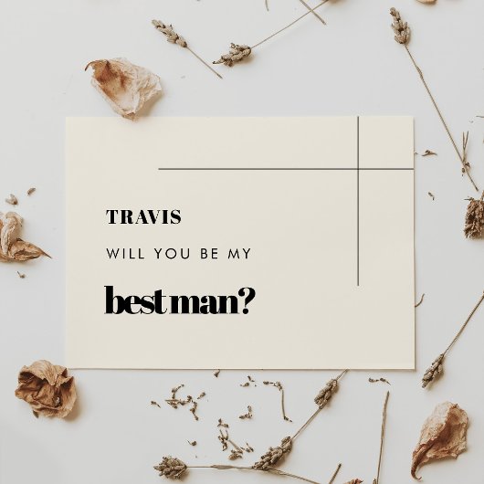 Eenvoudige elegante & chique Best man voorstel kaa Kaart