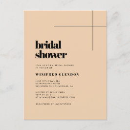 Eenvoudige elegante & chique bruids douche uitnodi briefkaart