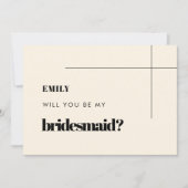 Eenvoudige elegante & chique bruidsmeisje voorstel kaart (Voorkant)