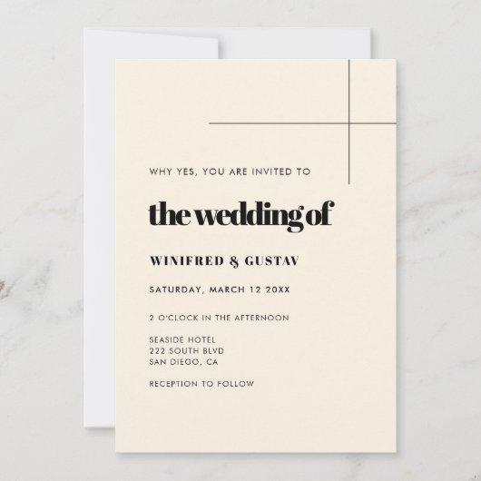 Eenvoudige elegante & chique bruiloft Alles in één Kaart (Voorkant)