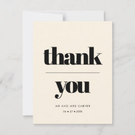 Eenvoudige elegante & chique bruiloft Cream Dank u