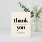 Eenvoudige elegante & chique bruiloft Cream Dank u (Staand voorkant)