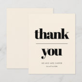 Eenvoudige elegante & chique bruiloft Cream Dank u (Voorkant / Achterkant)