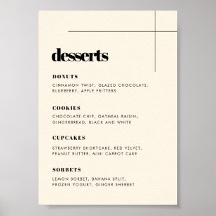 Eenvoudige elegante & chique bruiloft Dessert Bar Poster
