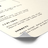 Eenvoudige elegante & chique bruiloft Dessert Bar  Poster (Hoek)