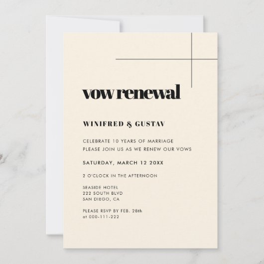 Eenvoudige elegante & chique bruiloft Gelofte Vern Kaart (Voorkant)