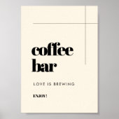 Eenvoudige elegante & chique bruiloft Koffie Bar t Poster (Voorkant)