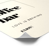 Eenvoudige elegante & chique bruiloft Koffie Bar t Poster (Hoek)