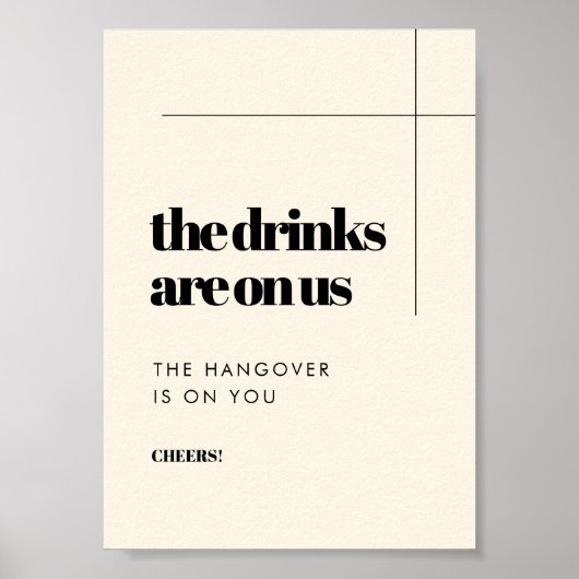 Eenvoudige elegante & chique bruiloft Open bar tek Poster (Voorkant)
