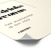 Eenvoudige elegante & chique bruiloft Open bar tek Poster (Hoek)