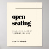 Eenvoudige elegante & chique bruiloft Open Zitplaa Poster (Voorkant)