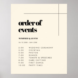 Eenvoudige elegante & chique bruiloft Orde der geb Poster