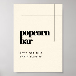 Eenvoudige elegante & chique bruiloft Popcorn bar  Poster