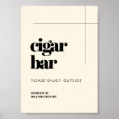 Eenvoudige elegante & chique bruiloft sigaar Bar t Poster (Voorkant)