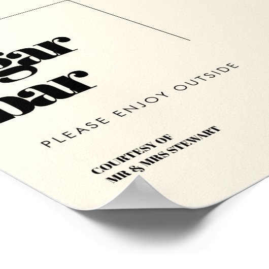 Eenvoudige elegante & chique bruiloft sigaar Bar t Poster (Hoek)