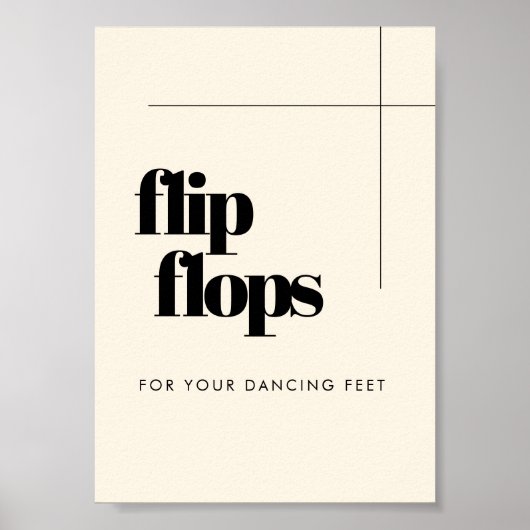 Eenvoudige elegante & chique bruiloft Teenslippers Poster (Voorkant)