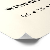 Eenvoudige elegante & chique bruiloft welkomstcrèm poster (Hoek)