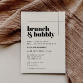 Eenvoudige elegante & chique brunch en bubble kaart