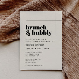 Eenvoudige elegante & chique brunch en bubble kaart