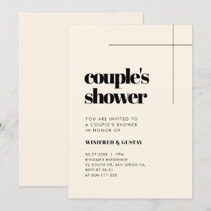 Eenvoudige elegante & chique Couple's Shower Kaart