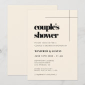Eenvoudige elegante & chique Couple's Shower Kaart (Voorkant / Achterkant)
