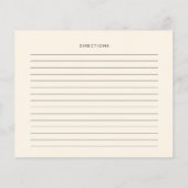 Eenvoudige elegante & chique Cream recept kaart (Achterkant)